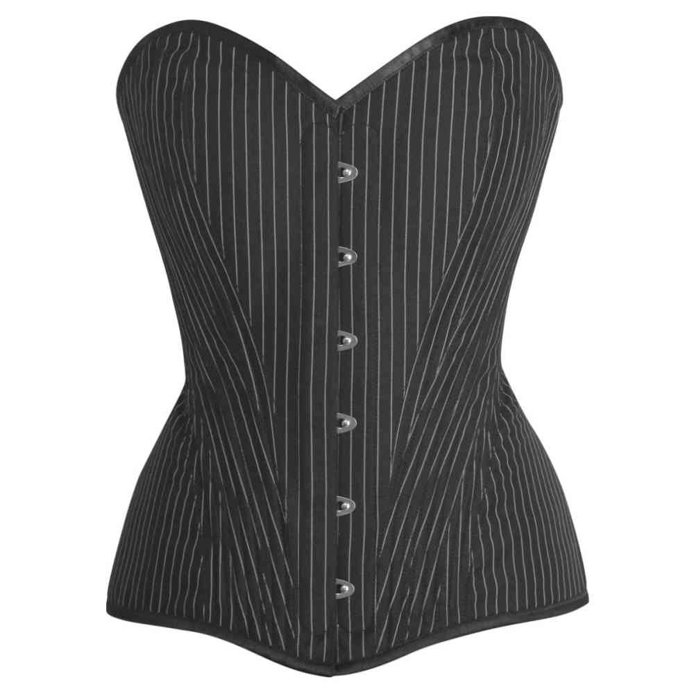 Attitude Corsets - Emétiël Overbust korset - Zwart/Wit